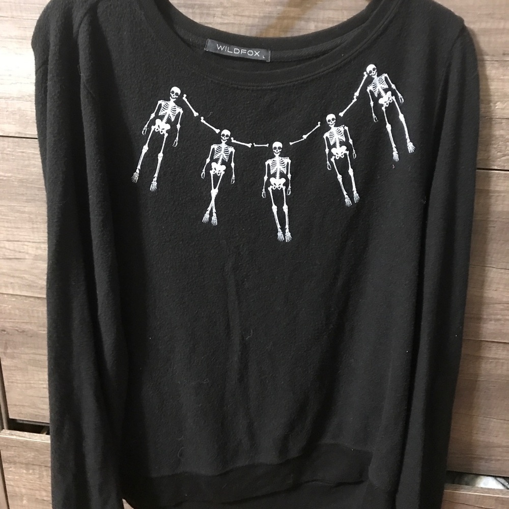 Wildfox Skeleton Sweatshirt (SIZE L)